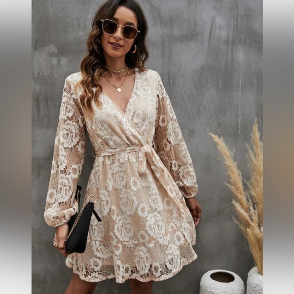 Rose Belted Lace Dress - Picture 2 of 2